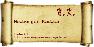Neuberger Kadosa névjegykártya