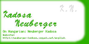 kadosa neuberger business card